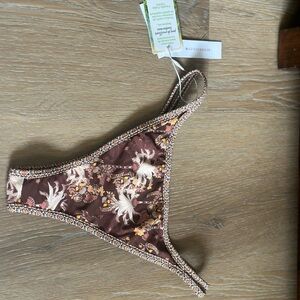 Brown Floral Bikini Bottom